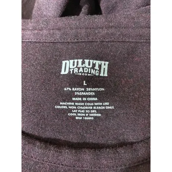 DULUTH TRADING CO Women’s Large Wearwithall Ponte Knit Burgundy Dress - Picture 7 of 8